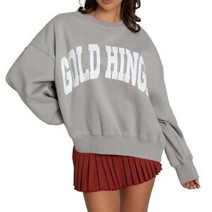 Gold Hing Gray Crewneck Sweatshirt for Women